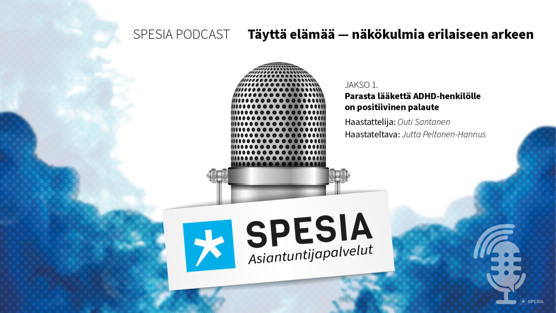 Täyttä elämää -podcastsarja, 1. jakson tunnus.