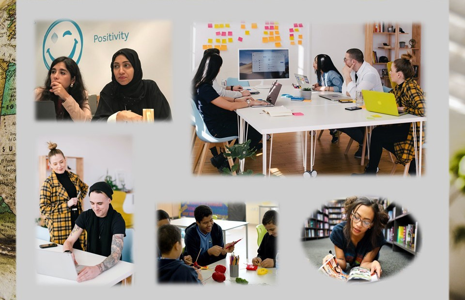 Viisi pikkukuvaa ihmisistä oppimistilanteissa