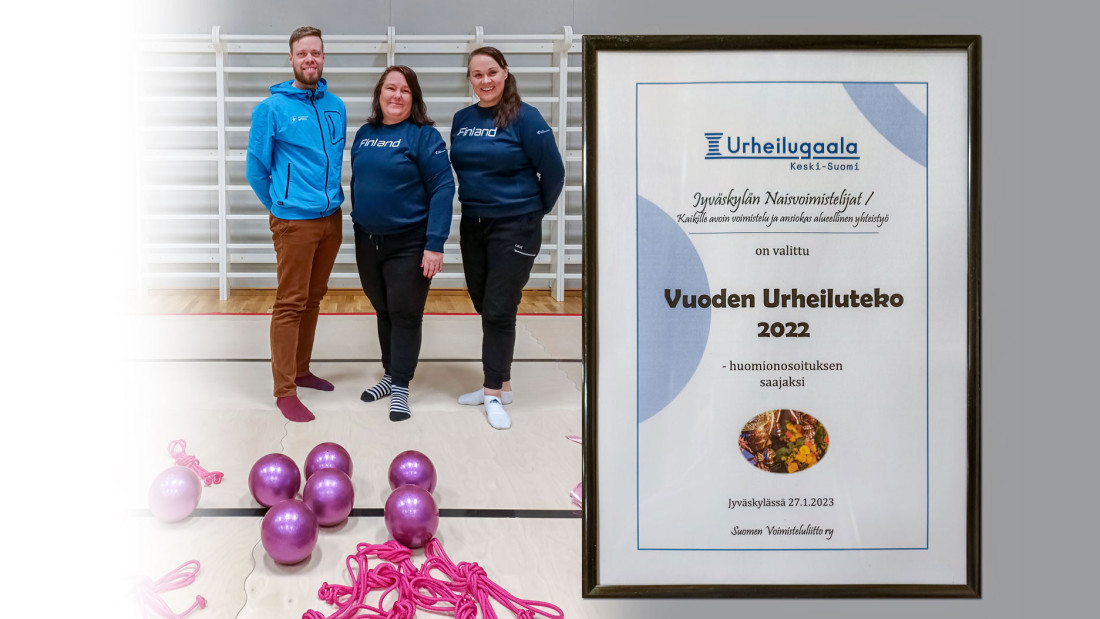 Kunniakirja Vuoden Urheiluteko 2022 -maininnasta sekä palkinnon voittajat.