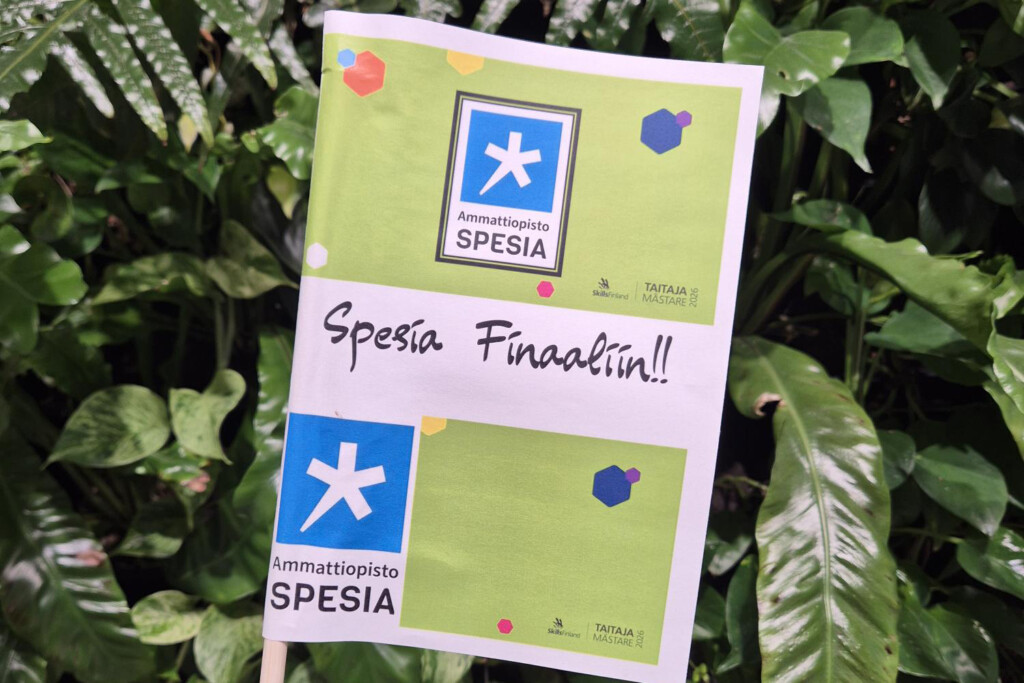 Taitaja2026 kannustuslippu "Spesia finaaliin".